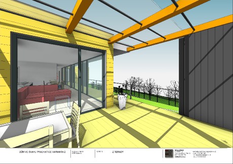 PRACHATICE _RD ŠTĚPÁNEKOVI STUDIE 2 - 3D pohled - 3D PŮDORYS 2 - Výkres - 12 - Z TERASY