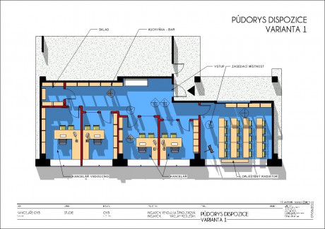 OVB KANCELÁŘE ČB V1 - Výkres - 02 - PŮDORYS DISPOZICE     VARIANTA 1