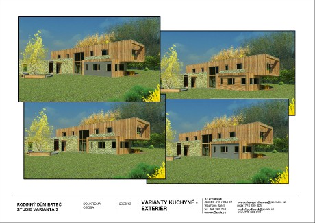 V3 plochá střecha BRTEČ STUDIE únor 2012 - Výkres - 15 - VARIANTY KUCHYNĚ - EXTERIÉR