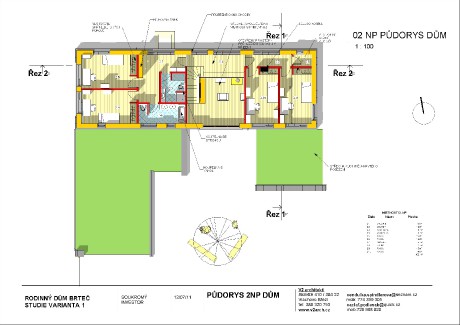 V2 BRTEČ STUDIE únor 2012(Obnova) - Výkres - 06 - PŮDORYS 2NP DŮM