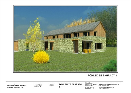 V2 BRTEČ STUDIE únor 2012(Obnova) - Výkres - 12 - POHLED ZE ZAHRADY 1