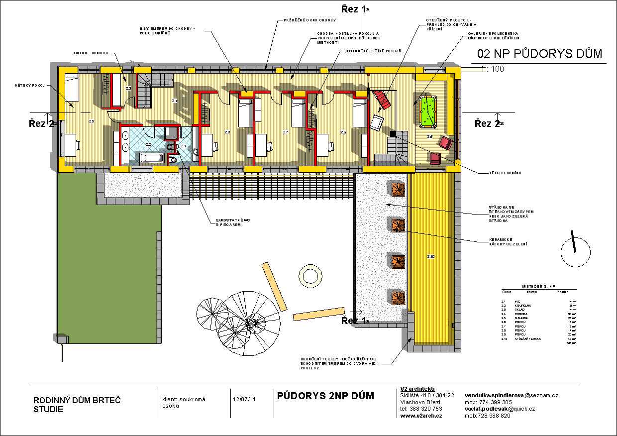 V1 BRTEČ STUDIE listopad 2011 půdorys 2 NP
